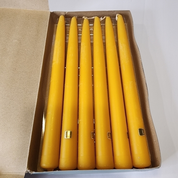 New Partylite 10" handipt taper candles P07741 Unscented Amber - Picture 1 of 4
